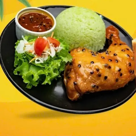 Hình ảnh Cơm đùi tỏi sốt chanh dây 