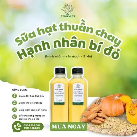 Hình ảnh Sữa Hạnh nhân mix Bí đỏ - Yến mạch