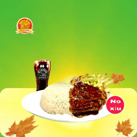 Hình ảnh cơm gà rán sốt tương tỏi