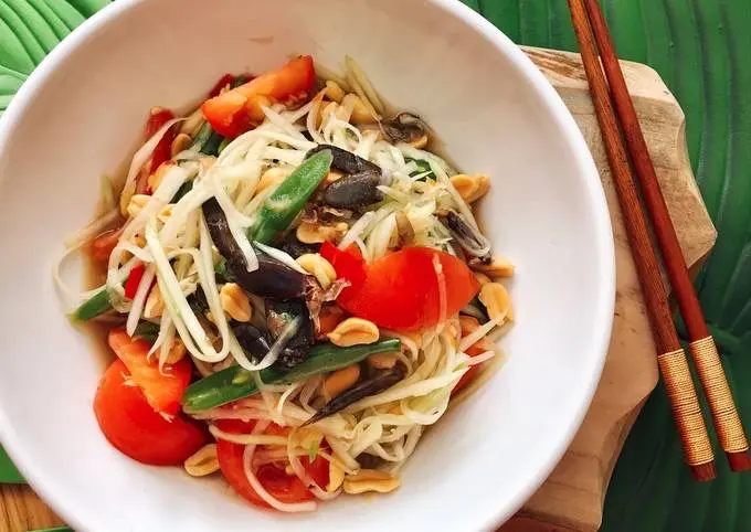 Hình ảnh gỏi đu đủ ba khía 
