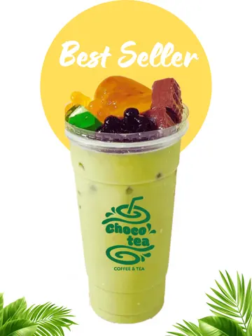 Hình ảnh TRÀ SỮA THÁI XANH PATTAYA FULL TOPPING - SIZE L