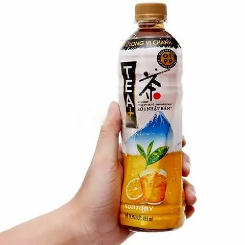 Hình ảnh Trà Oolong Chanh Tea Plus 455ml (Chai) Có Ly Đá