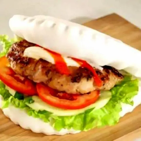 Hình ảnh Bánh bao kẹp burger thịt heo