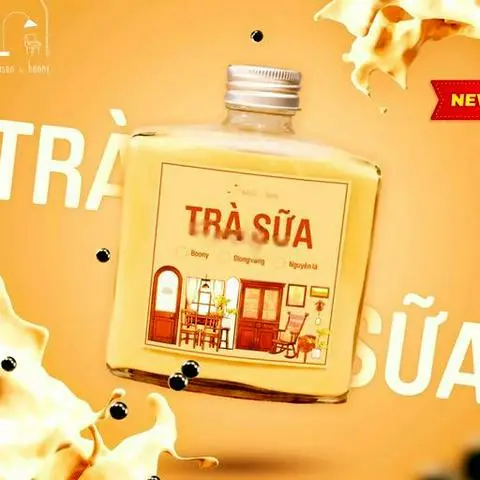 Hình ảnh Trà sữa nguyên lá đóng chai