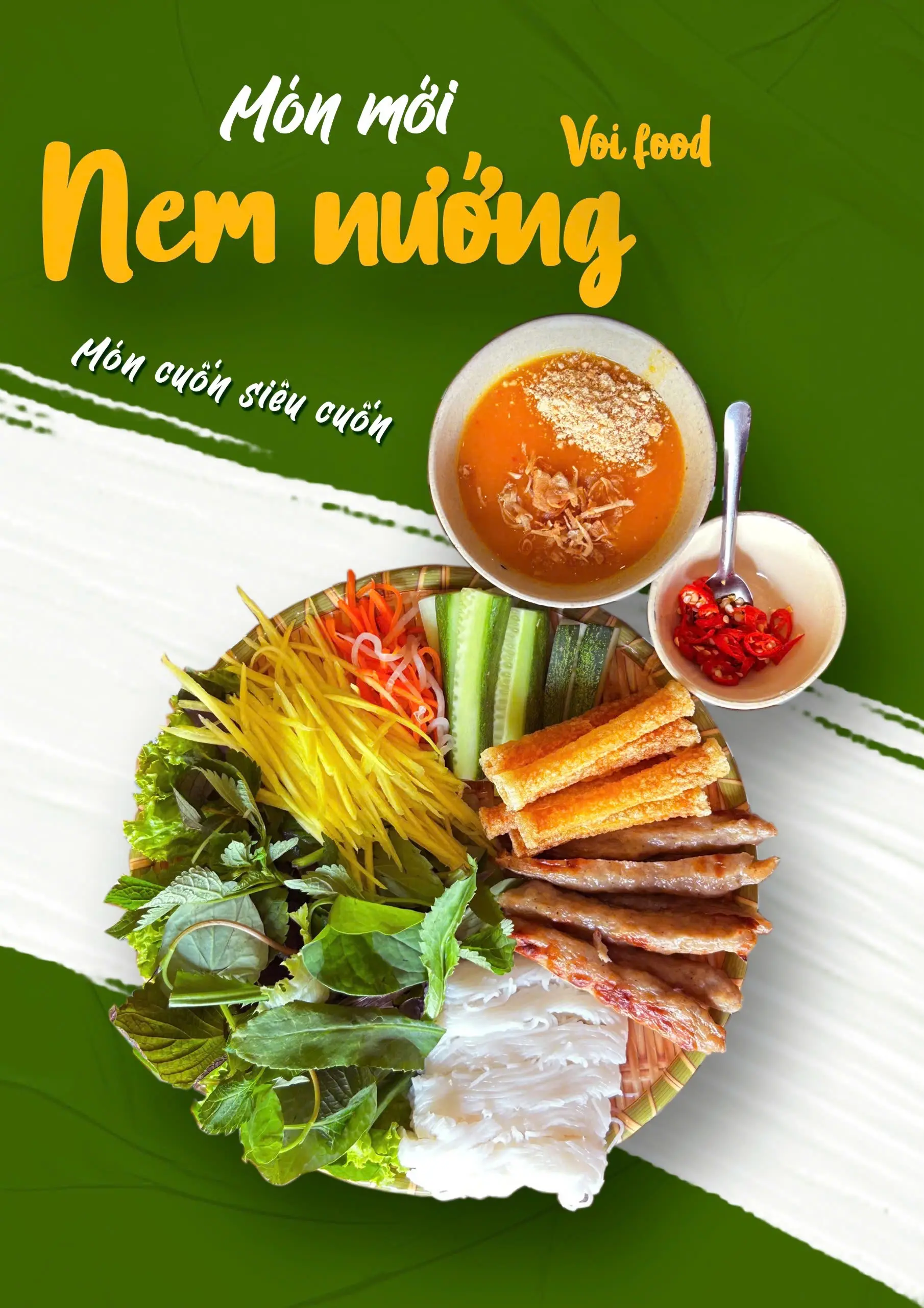 Hình ảnh Nem nướng cuốn bánh tráng