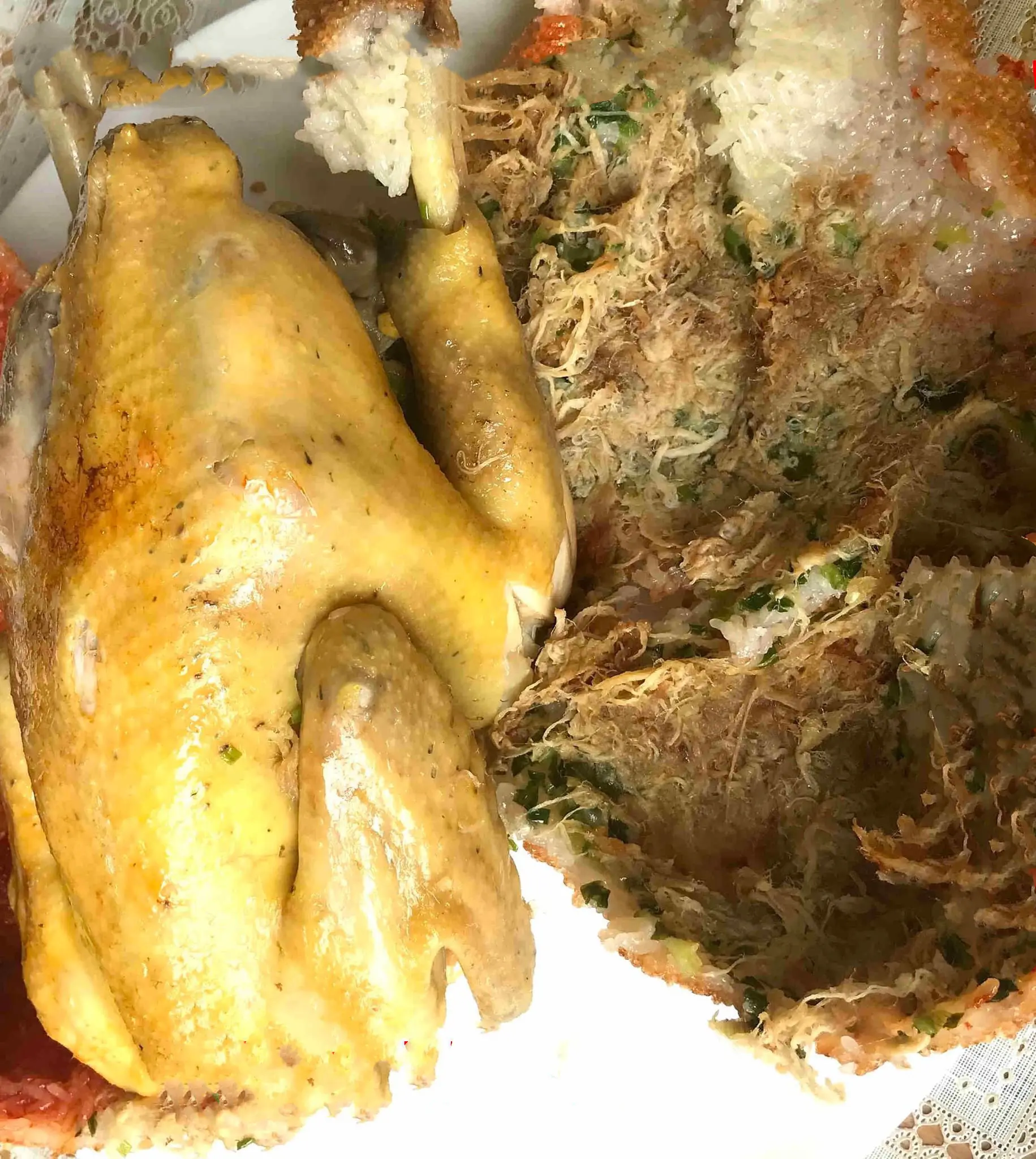 Hình ảnh Gà bó xôi ôm chà bông - 1 con