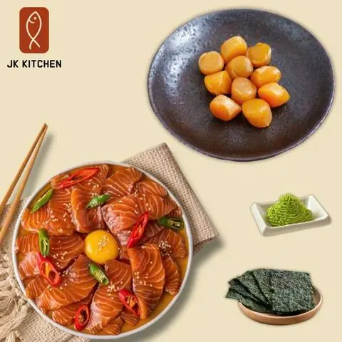 Hình ảnh Combo 08 - Cơm Cá Hồi Nauy, Cồi Sò Điệp Baby Ngâm Tương