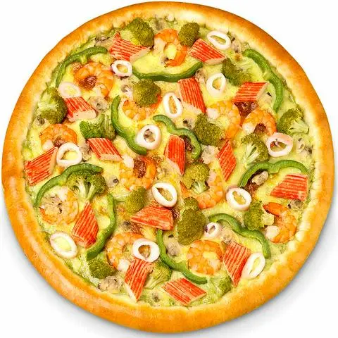 Hình ảnh PIZZA HẢI SẢN XỐT PESTO XANH