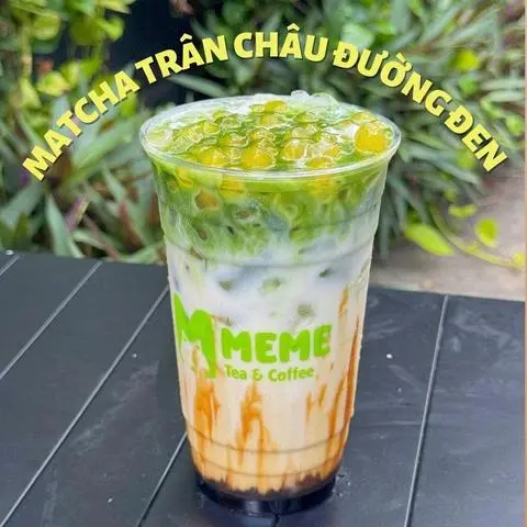 Hình ảnh Matcha trân châu hoàng kim đường đen