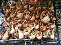 Hình ảnh ốc muỗng nướng tiêu xanh 