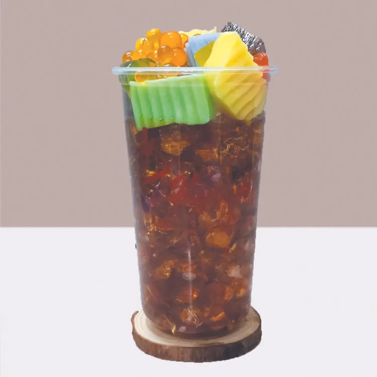 Hình ảnh Trà đào pudding thuỷ tinh