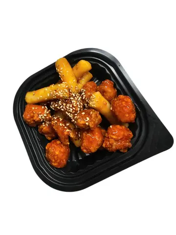 Hình ảnh Gà viên + 5 viên tok chiên sốt cay / ngọt
