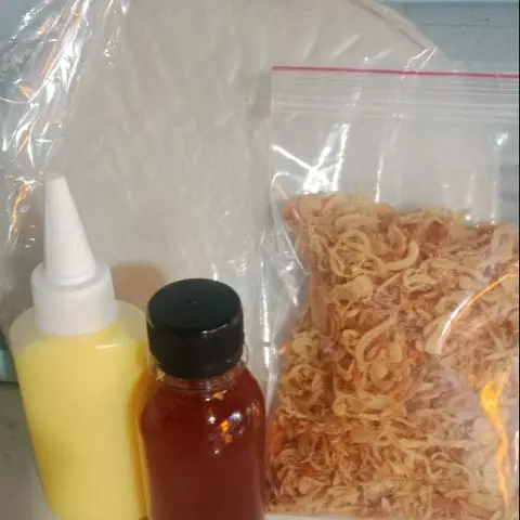 Hình ảnh combo dẻo phơi sương+ muối ruốc hành phi+ bơ+ sốt chấm