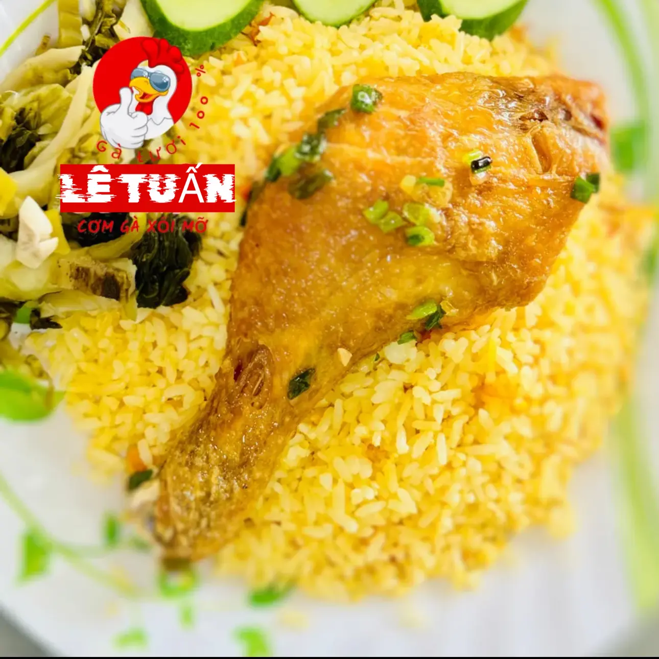 Hình ảnh Cơm Đùi Gà Xối Mỡ (100% Gà Tươi)