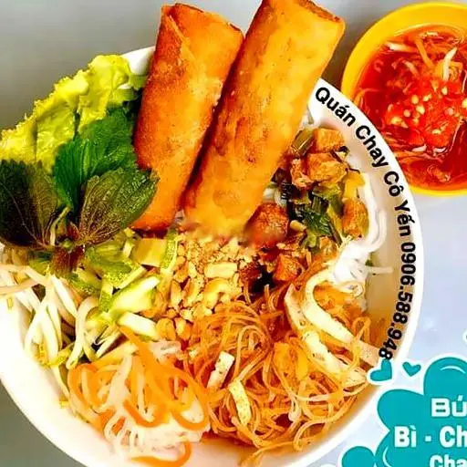 Hình ảnh Bún bì chả giò chay