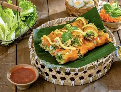 Hình ảnh Bánh Tráng Cuốn Khô Bò