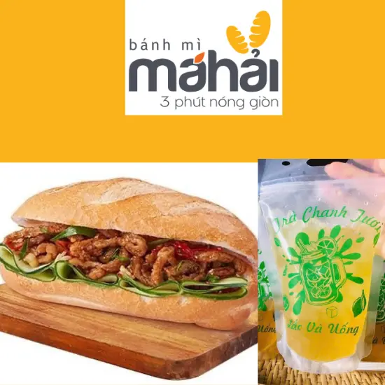 Hình ảnh Combo Bánh Mì Nhiều Chả Cá + Trà Chanh Túi Zip