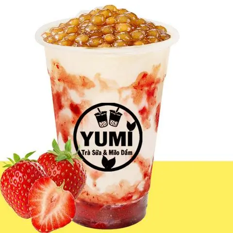 Hình ảnh Trà Sữa Dâu Tươi Dầm (Size 700ml)