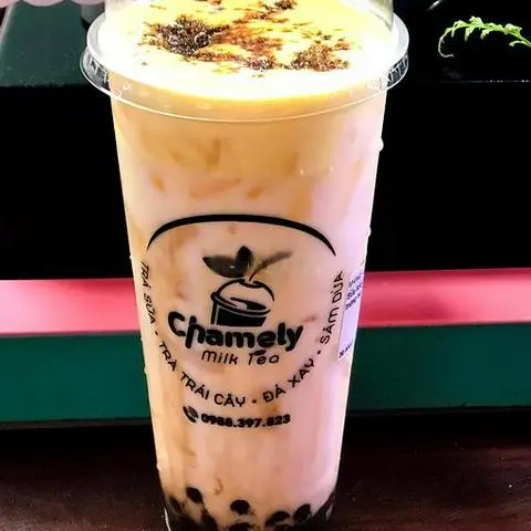 Hình ảnh Sữa tươi trân châu đường đen kem trứng 