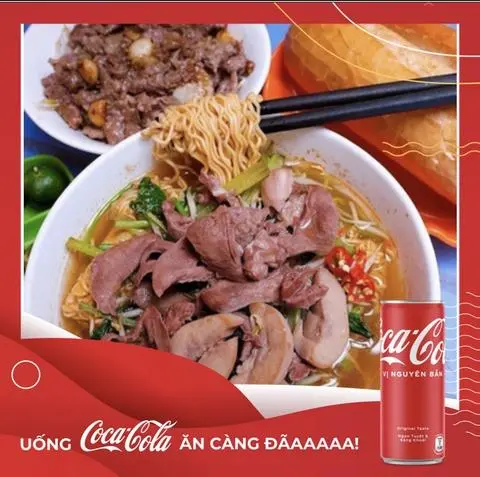 Hình ảnh mỳ tim bầu dục chua cay + Coca