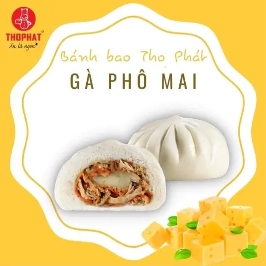 Hình ảnh bánh bao gà nướng phô mai 