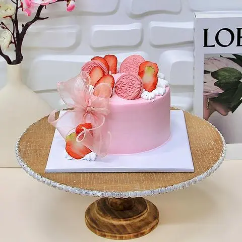 Hình ảnh Bánh Kem Sinh Nhật Bơ NewZealand 12cm Hồng Dâu Tây Tươi Oreo Hồng