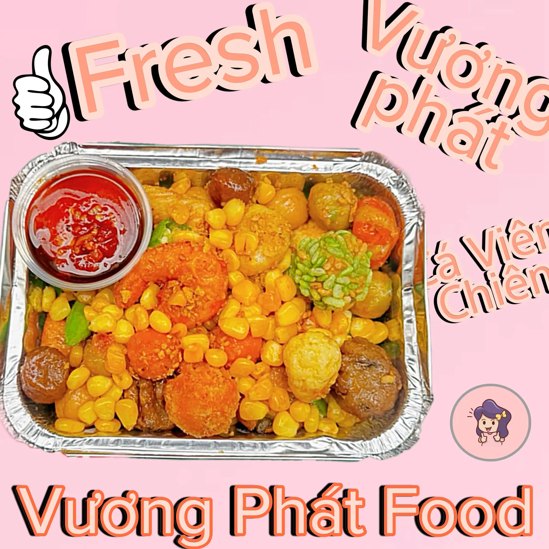 Hình ảnh Combo Cá Viên Chiên Sốt Bắp Bơ Cay Phần - Lớn + Lục Trà Tắc