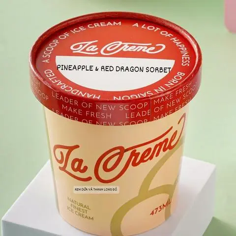 Hình ảnh Kem Dứa và Thanh Long Đỏ - Hộp 473ml