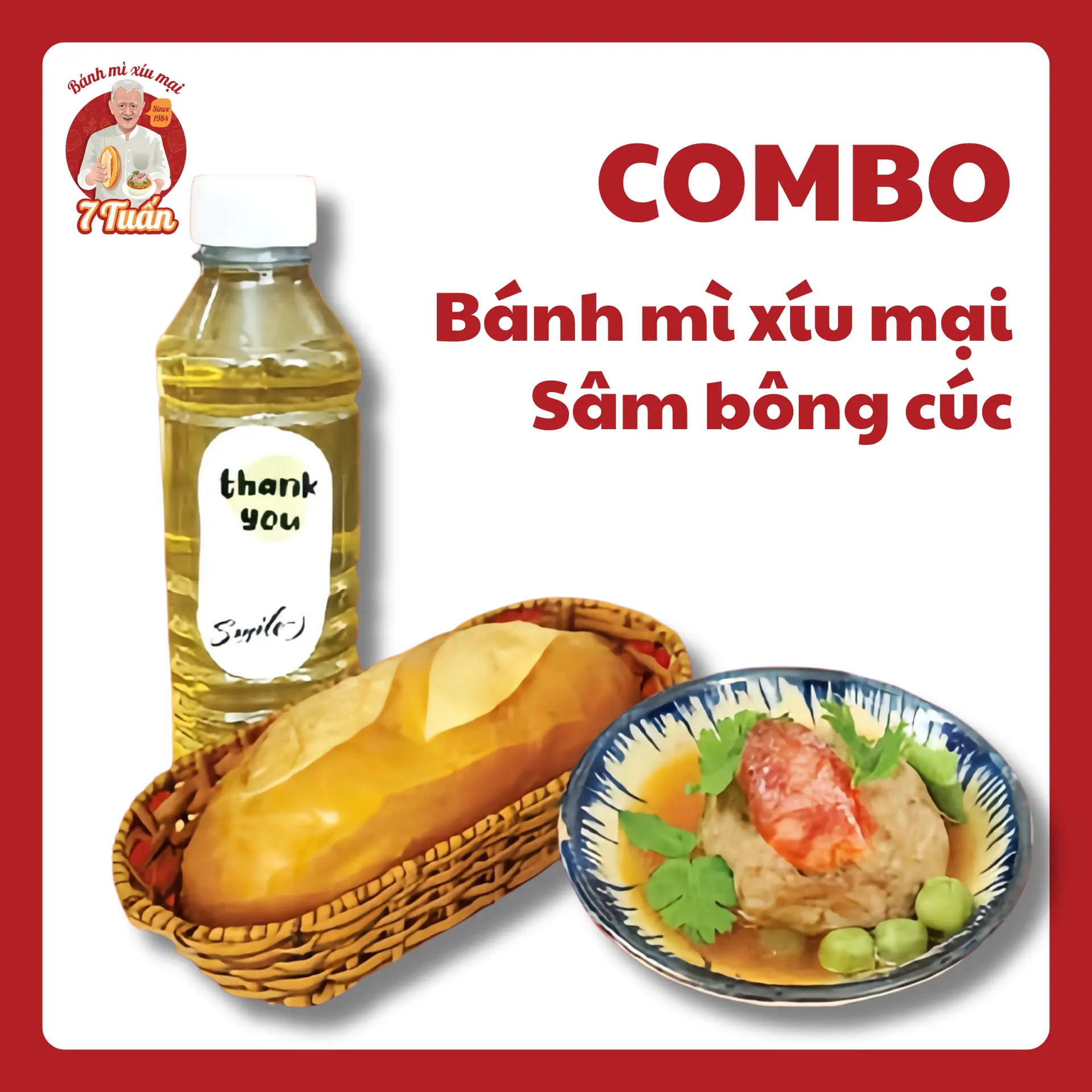 Hình ảnh Bánh mì xíu mại - nước sâm