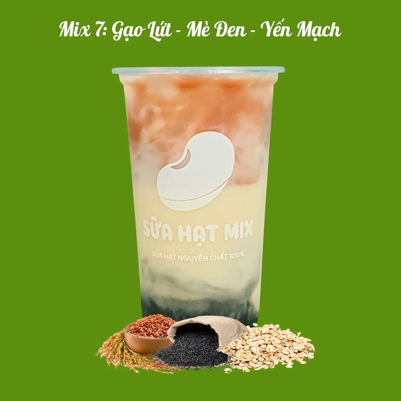 Hình ảnh Mix 7: Gạo Lứt - Mè Đen - Hạt Sen 