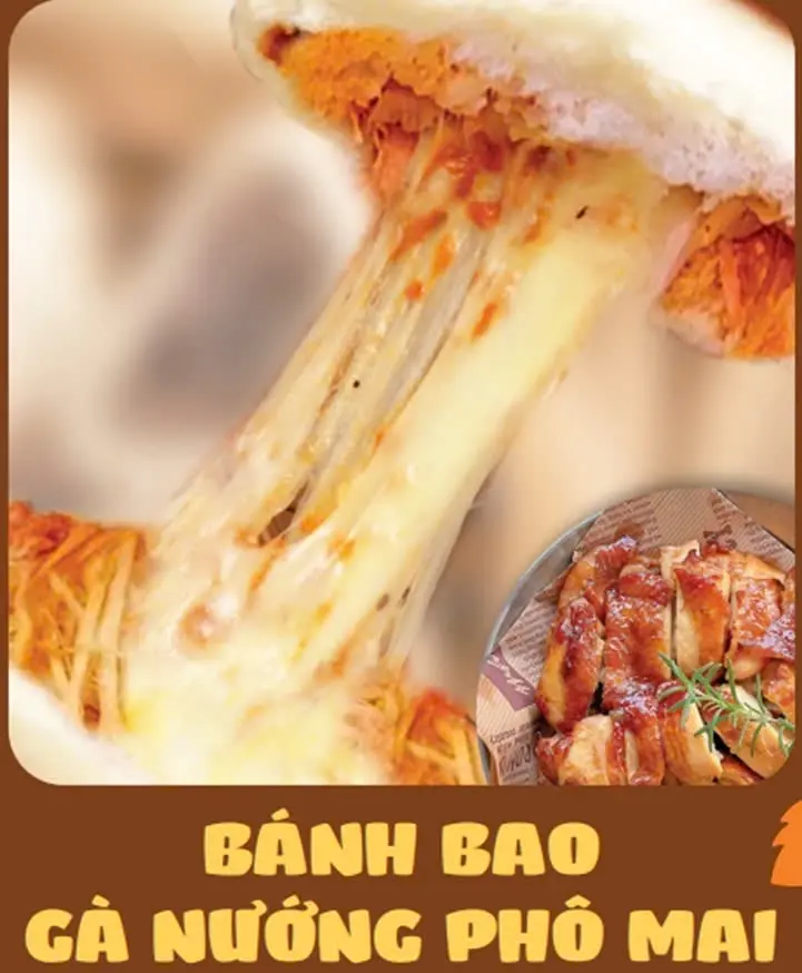 Hình ảnh Bánh Bao Gà Nướng Phô Mai 100g (Gói 4 cái)