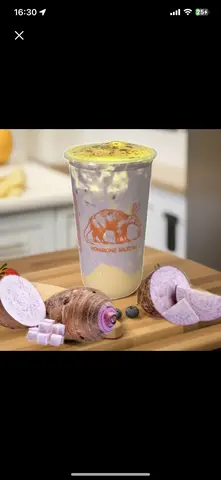 Hình ảnh Sữa Tươi Kem Trứng Nướng Sốt Khoai Môn Nghiền 