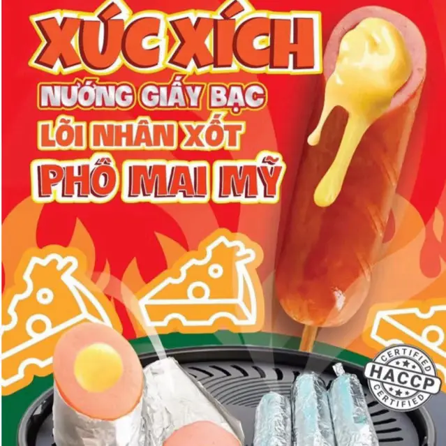 Hình ảnh Combo 5 xúc xích nướng giấy bạc nhân phô mai Mỹ 
