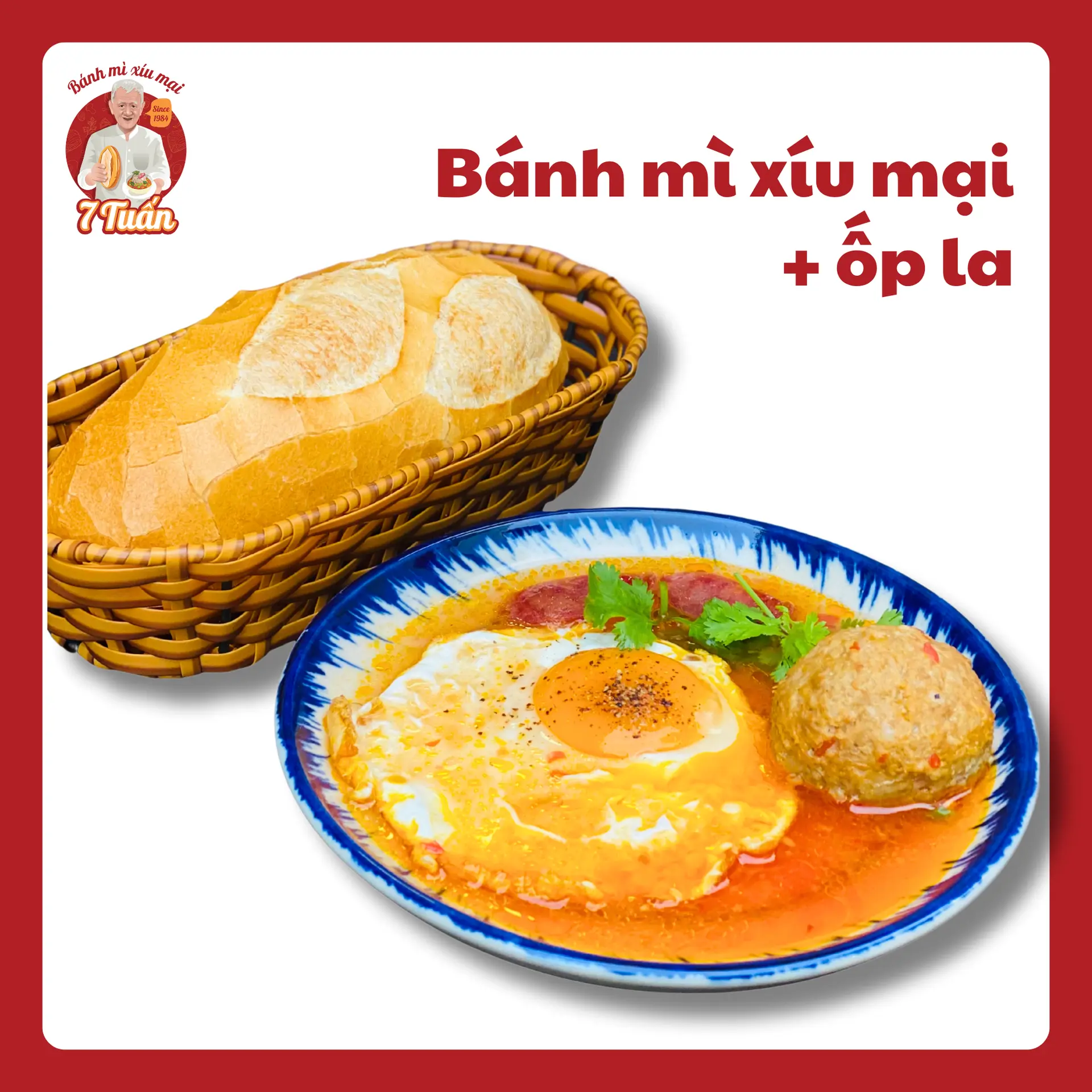 Hình ảnh Bánh mì xíu mại + ốp la (SIÊU DÍNH)