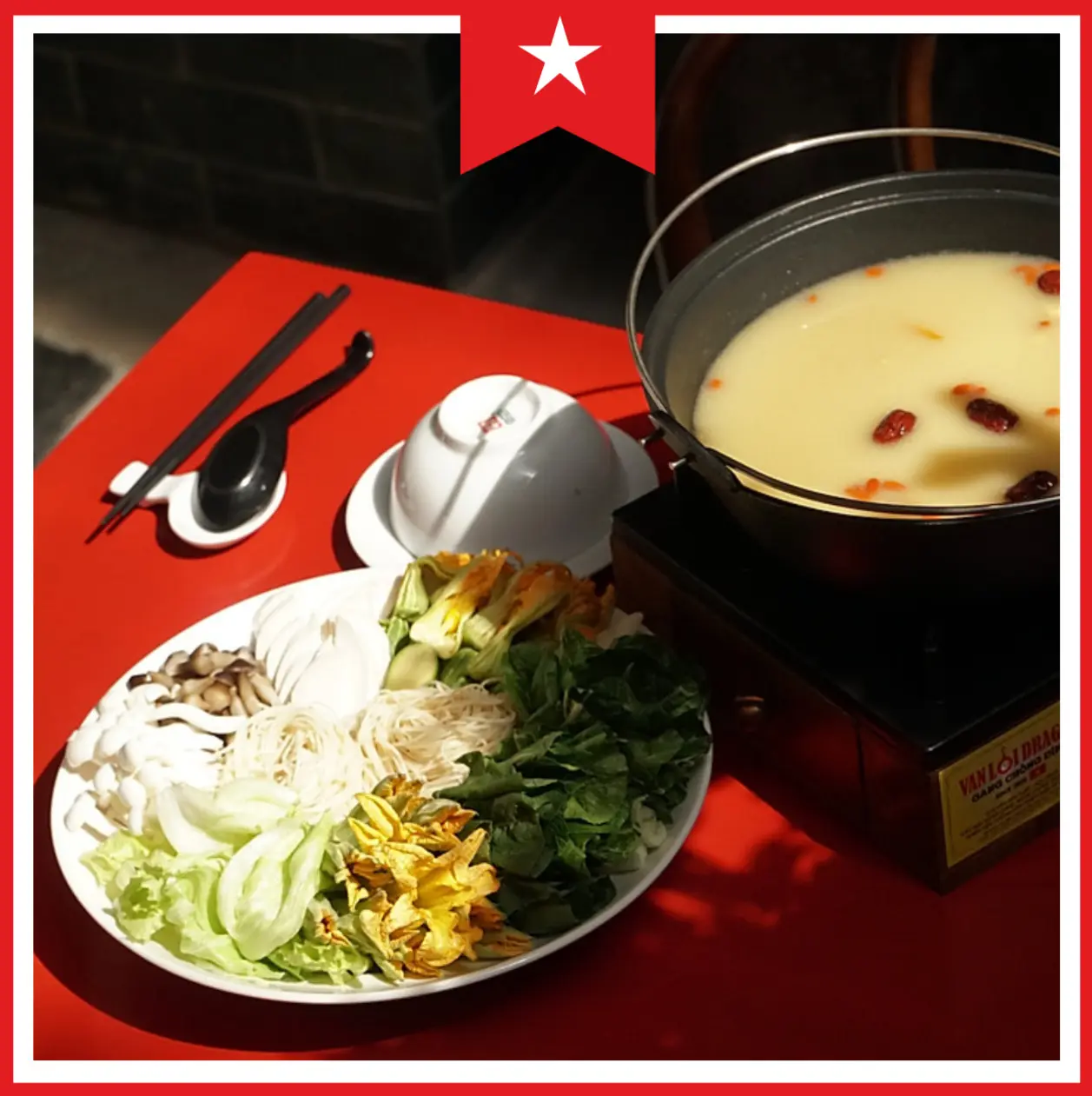 Hình ảnh Lẩu nấm trường thọ chay - Milky mushroom hotpot