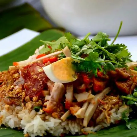 Hình ảnh Xôi mặn size nhỏ - gói lá chuối 