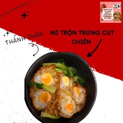Hình ảnh Mì trộn trứng cút chiên