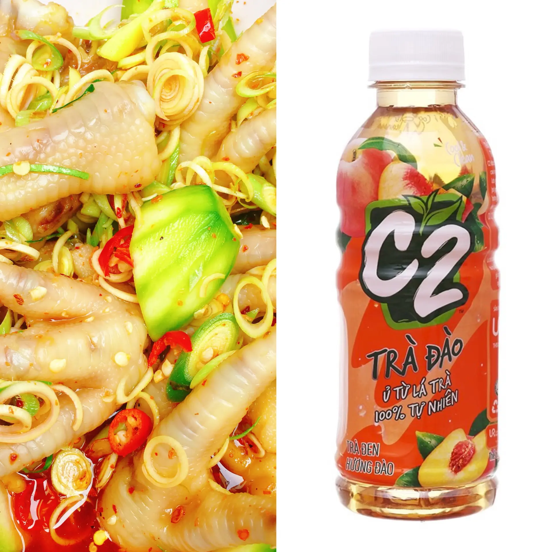 Hình ảnh Chân Gà Sốt Thái + Trà C2
