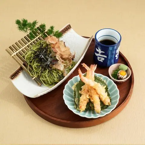 Hình ảnh Mì trà xanh lạnh - tempura