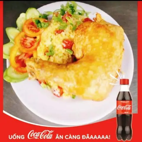 Hình ảnh cơm chiên đùi góc tư và coca