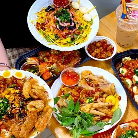 Hình ảnh Bánh tráng long an tóp mỡ thịt xay trứng cút lòng đào