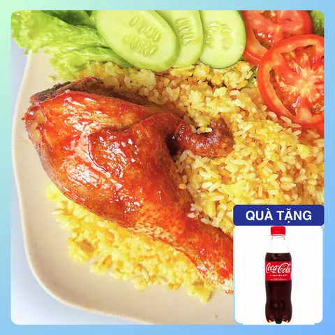 Hình ảnh CƠM GÀ ĐÙI VỪA SỐT MẮM TỎI GIA TRUYỀN + tặng Coca