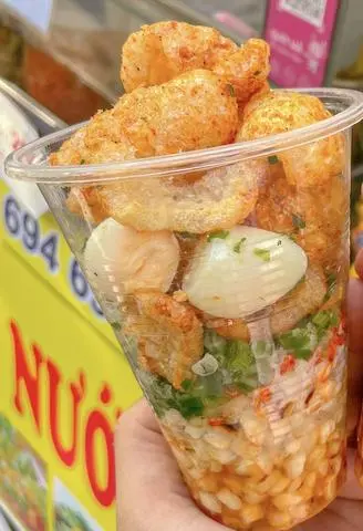 Hình ảnh bắp mỹ nướng & tóp mỡ chiên giòn & trứng cúc 