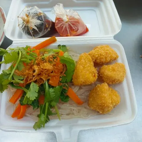 Hình ảnh miến xào gà viên+cá viên