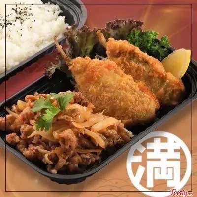 Hình ảnh Cơm thịt heo xào gừng & cá ngân chỉ chiên xù