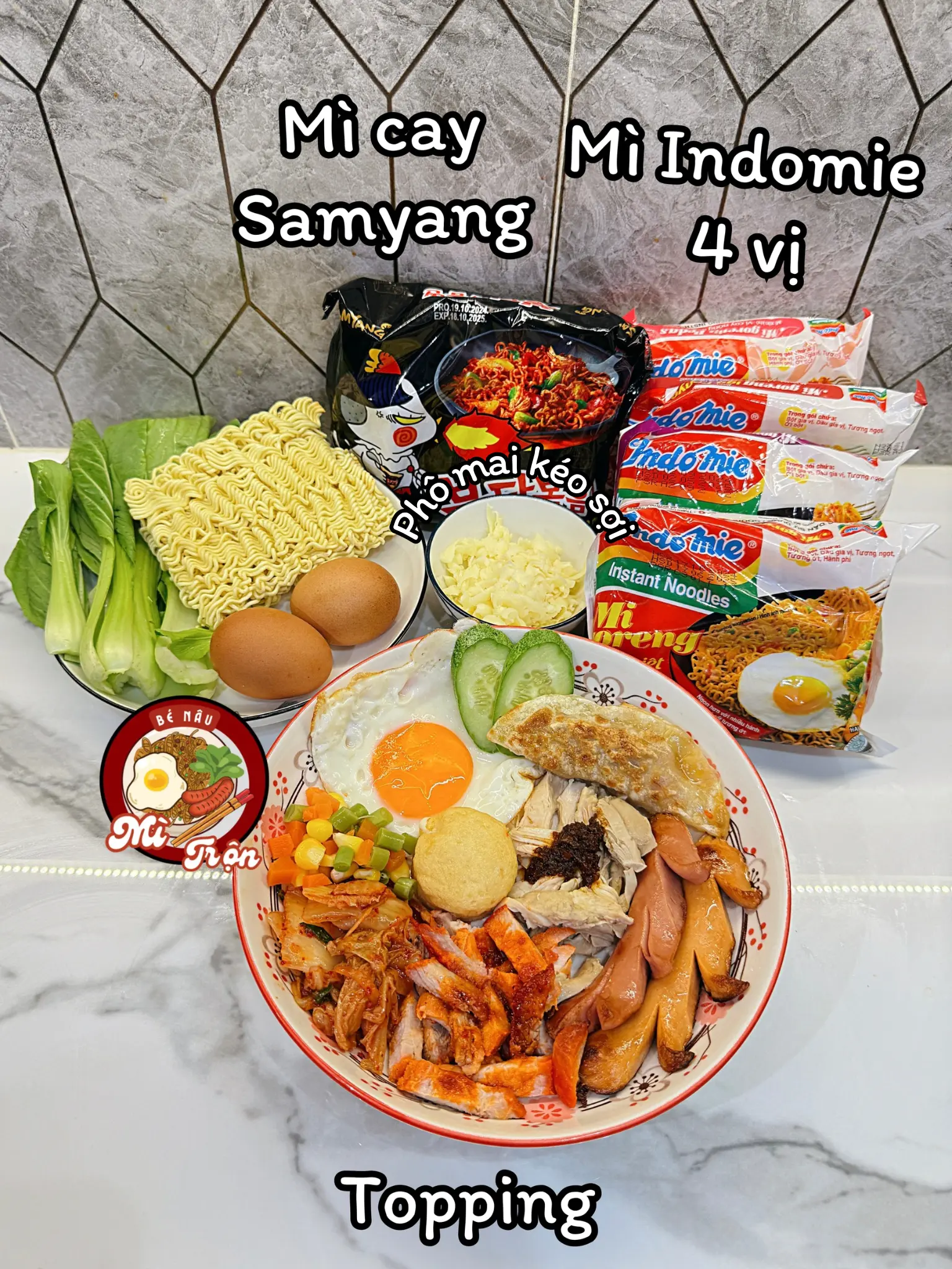 Hình ảnh Mì trộn indo sate trứng ốp la