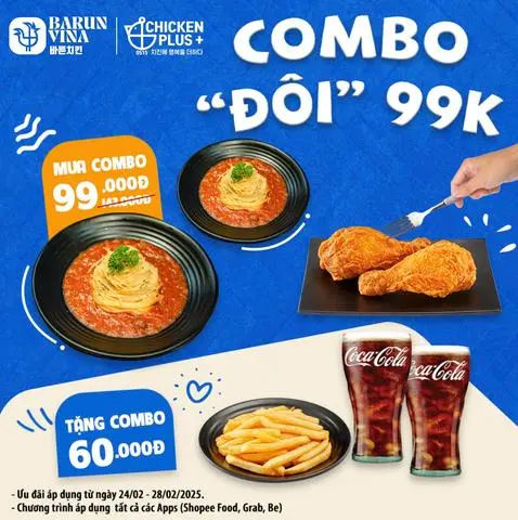 Hình ảnh Khuyến Mãi: Combo 2 Mì Ý + 2 Đùi