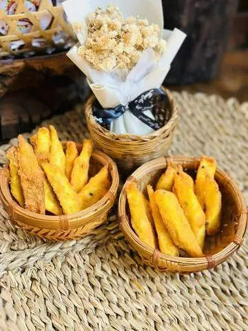 Hình ảnh 100gr khoai phô mai + 100gr chuối chiên phô mai