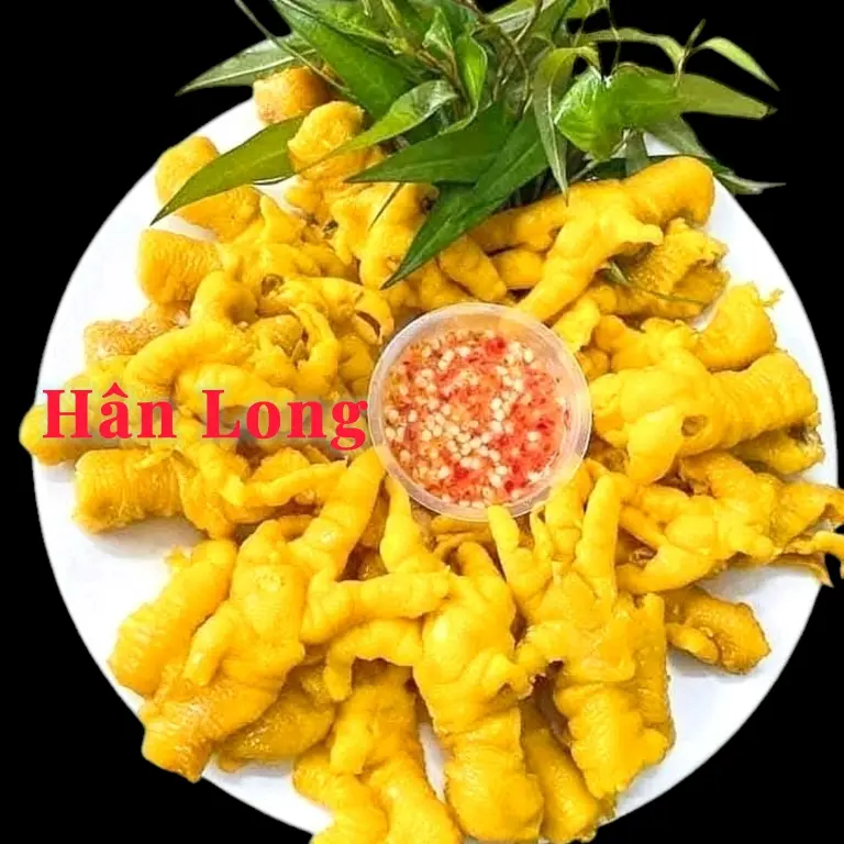 Hình ảnh Chân gà rút xương ủ muối rút xương 500gr + dưa Leo, nước chấm,rau răm