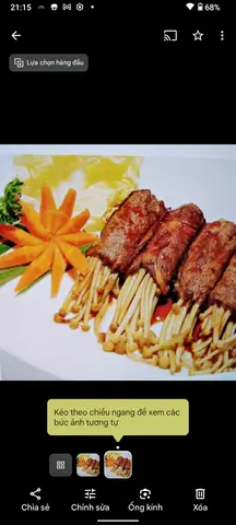 Hình ảnh Bò cuộn nấm kim châm/phần 